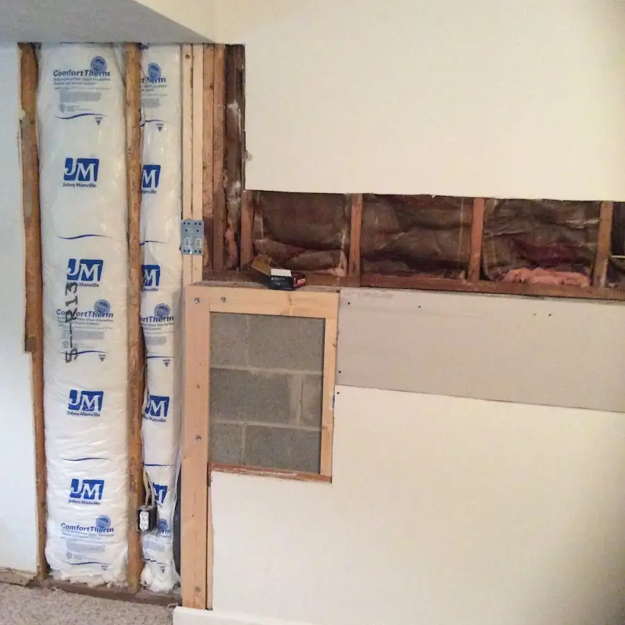 Wall insulation replacement during Basement Flood Cleanup in Lynden